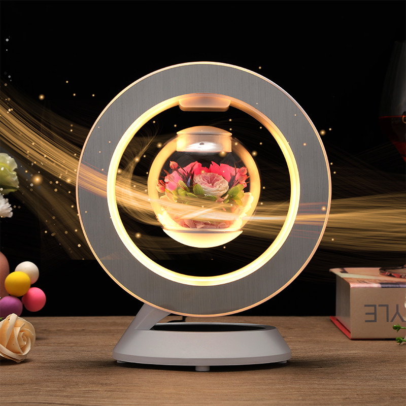 磁悬浮永生花创意摆件装饰灯送女生女友生日礼物实用闺蜜新家乔迁