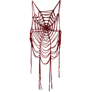 混搭之王 蜘蛛网状编织吊带罩衫 镂空流苏线条凹造型背心上衣女