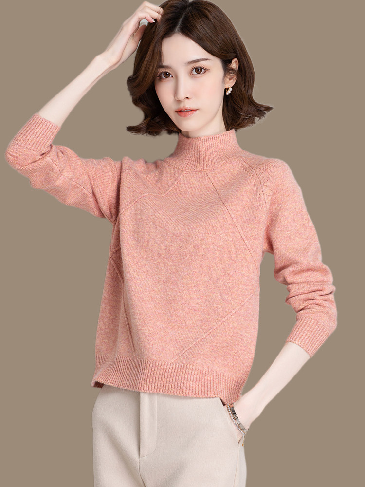 半高领短款毛衣女宽松2021年新款小款个子上衣女士打底衫内搭秋冬