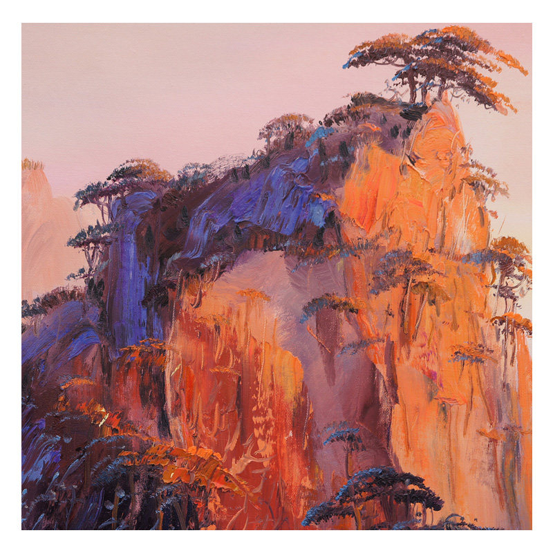 贺一珉 《黄山旭日》 布面油画