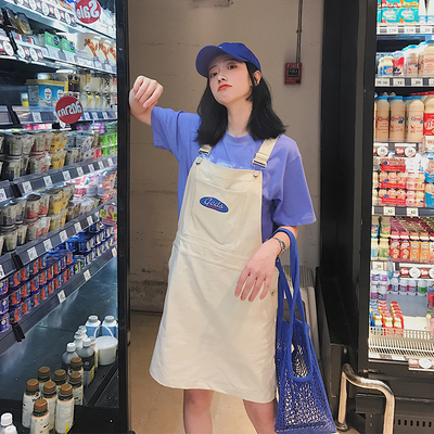 Goo Goo Eyes 怪兽工装背带裙女夏2018新款原宿风宽松百搭中