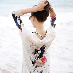 预售30天2016韩版印花中长款空调针织衫