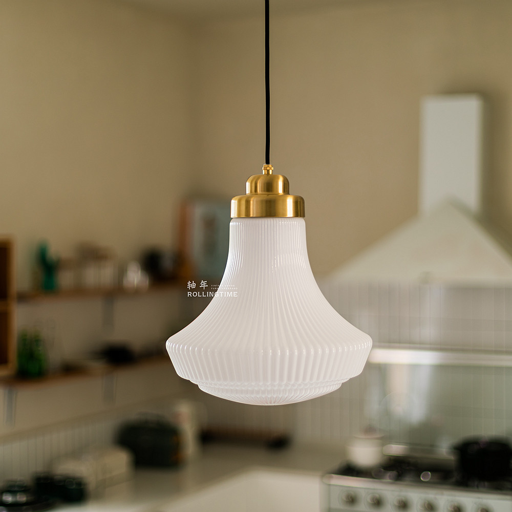 轴年rolling time黄铜玻璃吊灯复古日式北欧餐厅客厅卧室ins风灯