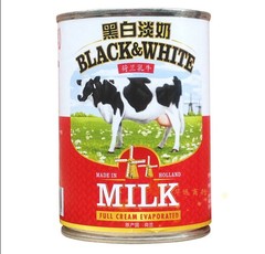 批发整箱荷兰进口黑白淡奶全脂淡炼乳甜品港式奶茶，400g*48罐