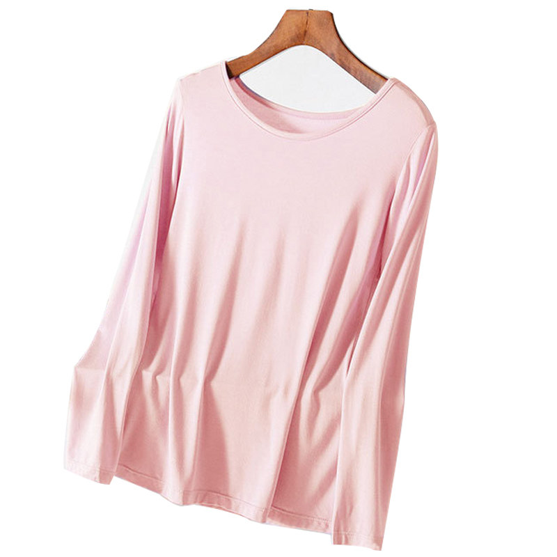 莫代尔大码秋衣女秋冬妈妈线衣加肥加大内衣超薄打底衫上衣200斤