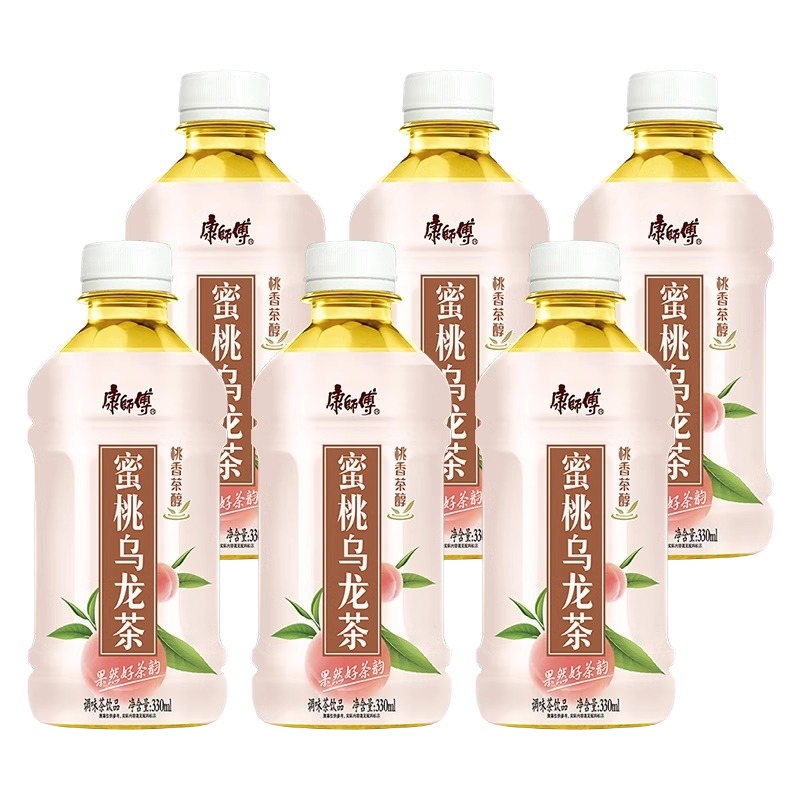 康师傅蜜桃乌龙茶 330ml*6瓶茶饮料整清凉饮品-Ybt