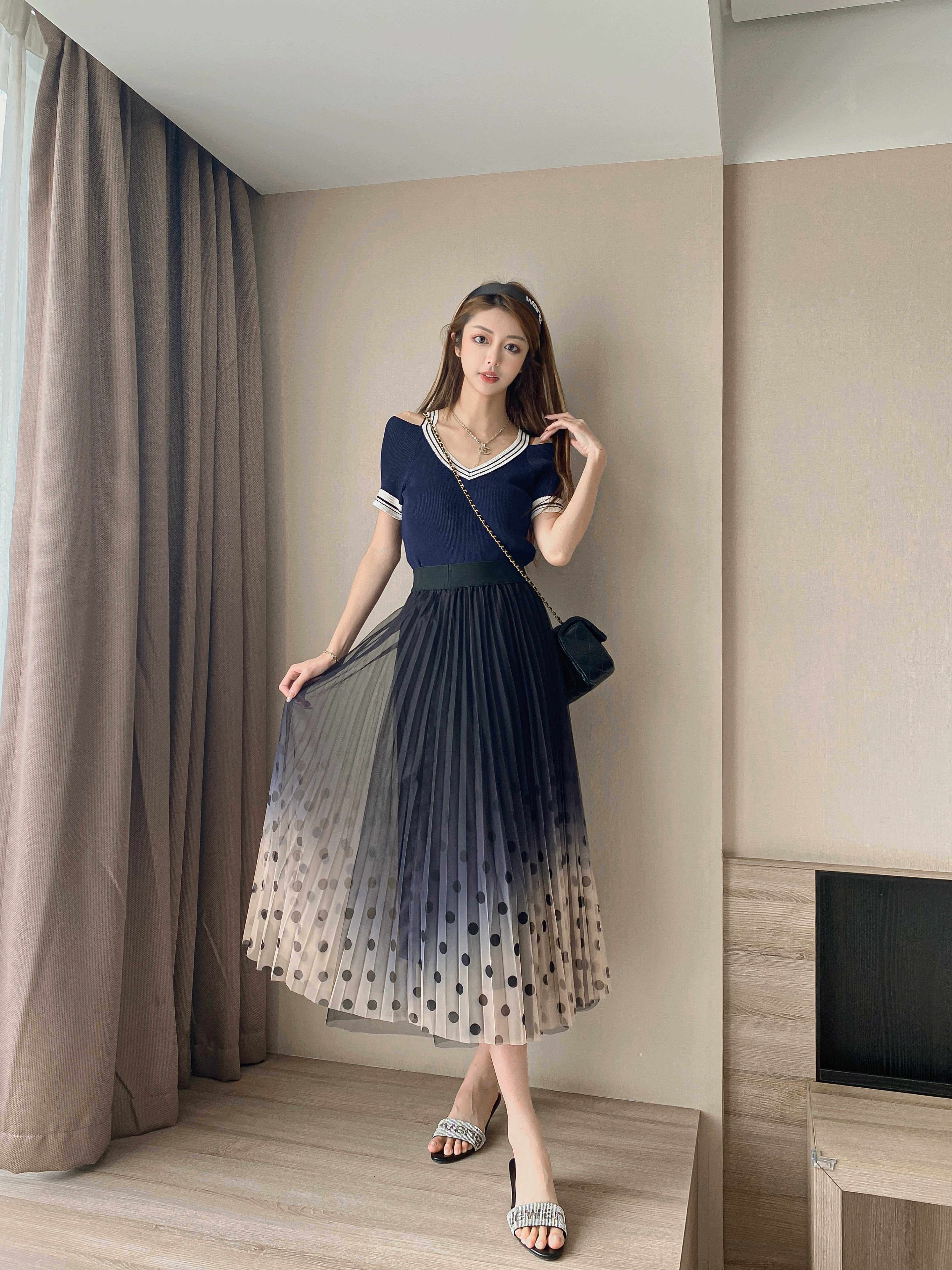 a型半身裙中长款高腰