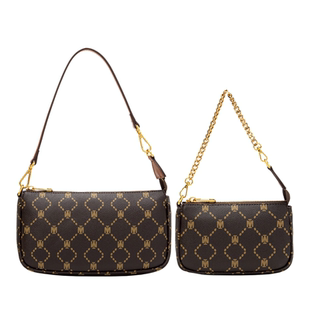 mirgam kosel官网正品小mk老花麻将包组合mi系列链条腋下包子母包