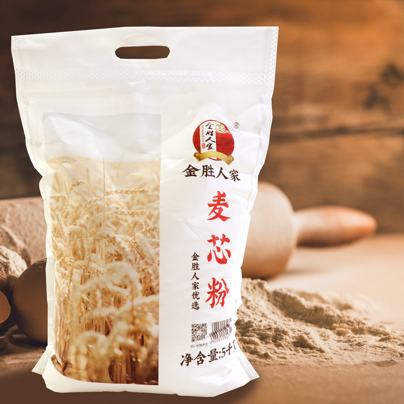 金胜人家麦芯粉5kg中筋面粉家用馒头饺子面条包子粉烘焙材料|msdalam kategori beras/Utara-Selatan barangan kering/perasa, meter/tepung/bijirin, tepung/serbuk yang boleh dimakan - dari Buy2taobao.com untuk memberikan perkhidmatan ejen Taobao profesional membeli