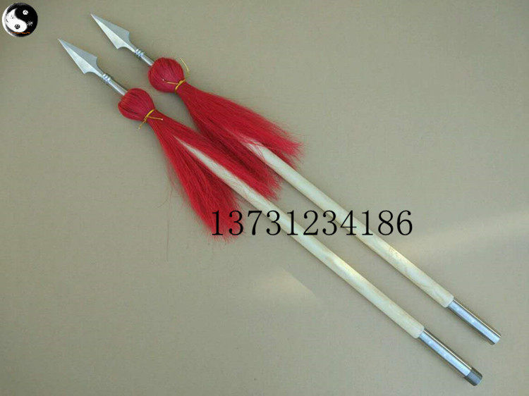 白蜡杆红缨枪不锈钢枪头大枪长枪双头