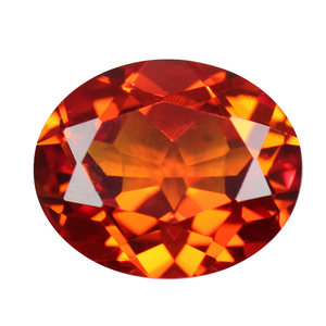 椭圆形芬达石裸石戒面未镶嵌戒指女吊坠两用橘红彩色宝石蛋面粉熔