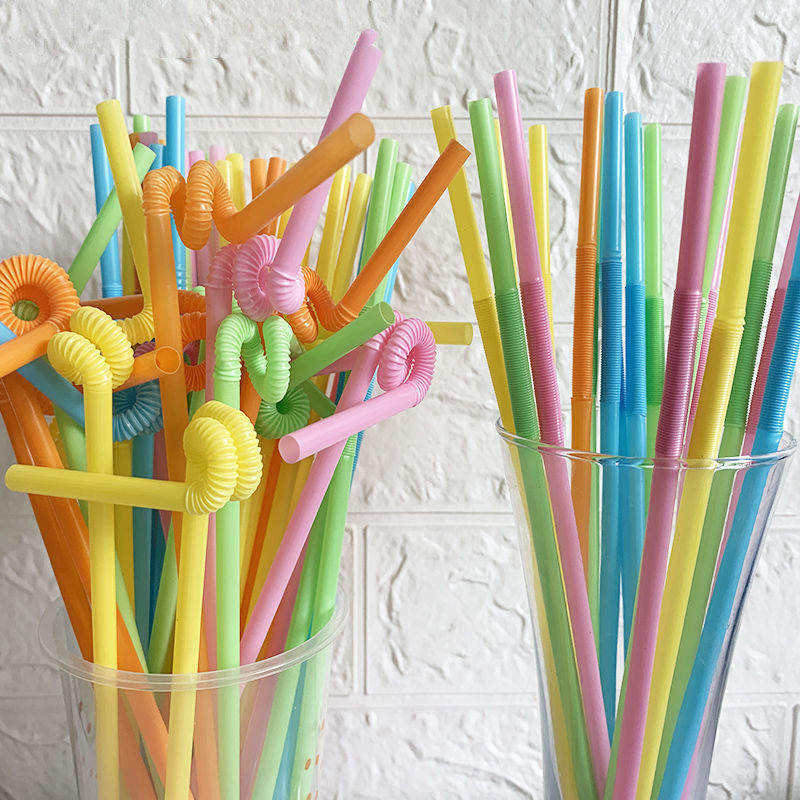 一次性彩色26cm艺术吸管创意手工造型奶茶饮料孕妇儿童塑料吸管