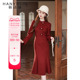 新中式红色气质连衣裙2024新款女春季高级感收腰显瘦新年长袖裙子