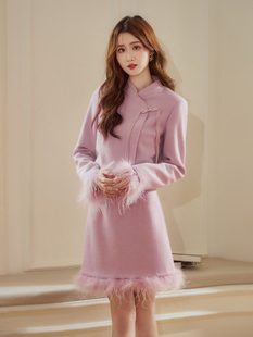 韩语琳小香风套装2023新款爆款秋季时尚外套半身裙冬季粉色两件套