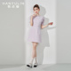 韩语琳法式连衣裙女2024新款夏季气质收腰显瘦高级感紫色短袖裙子