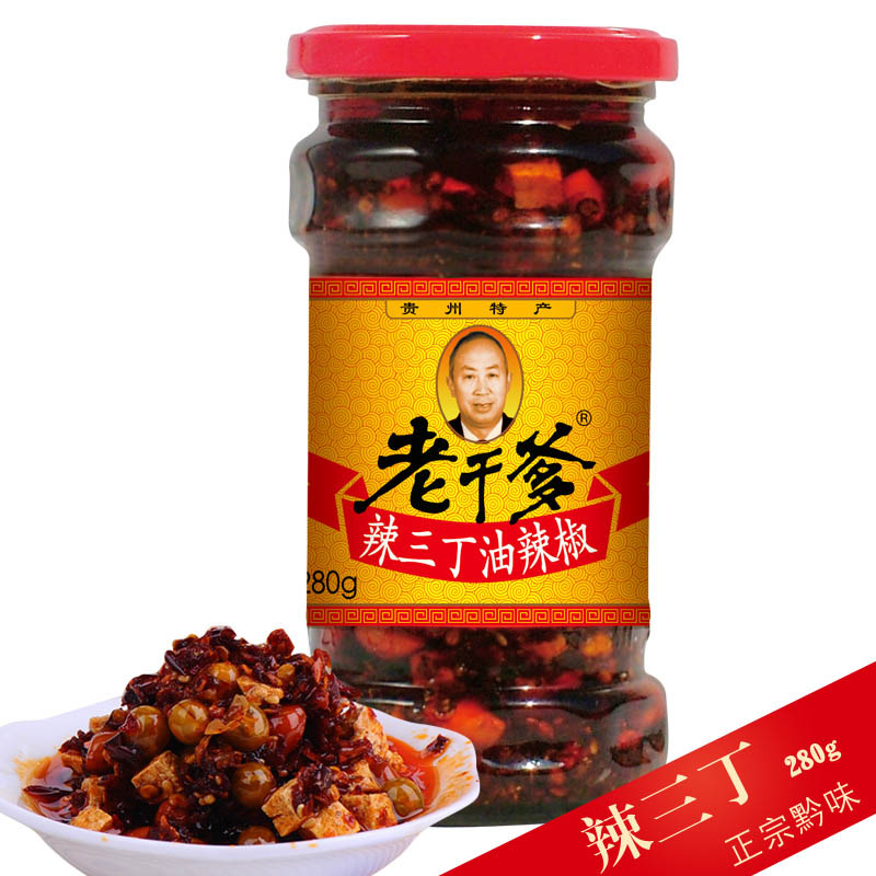 老干爹辣酱油辣椒辣三丁鸡辣椒花生280g辣椒酱下饭酱