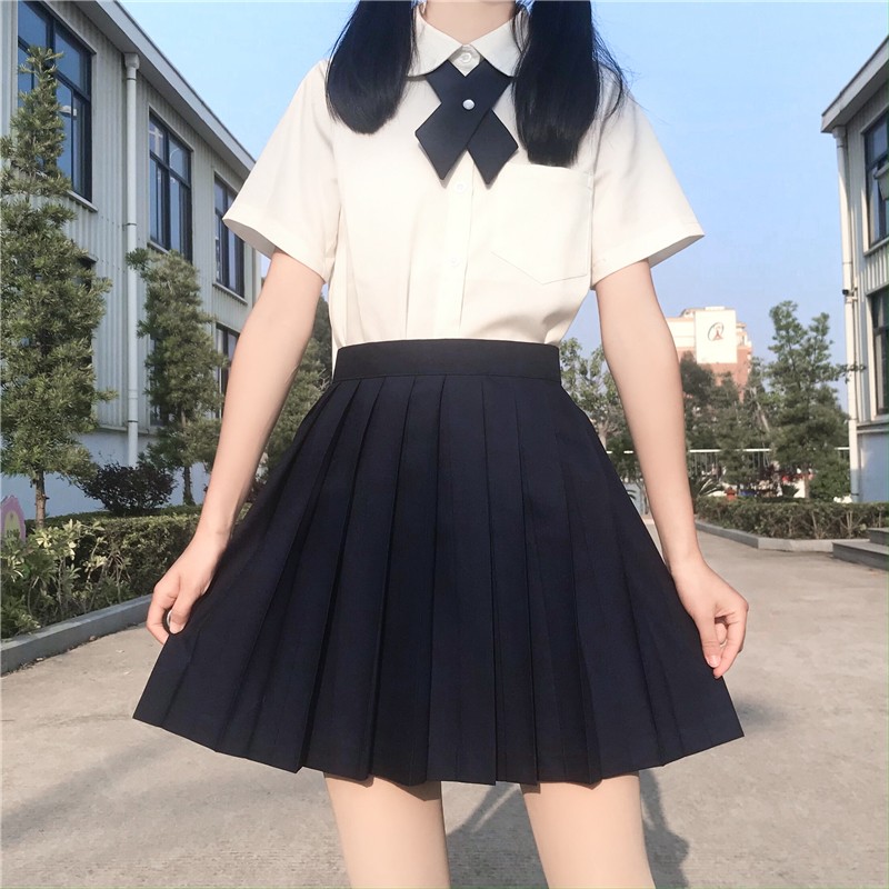 春日制度部jk制服裙纯色百褶裙正统学生日系长裙60优等生不良39cm