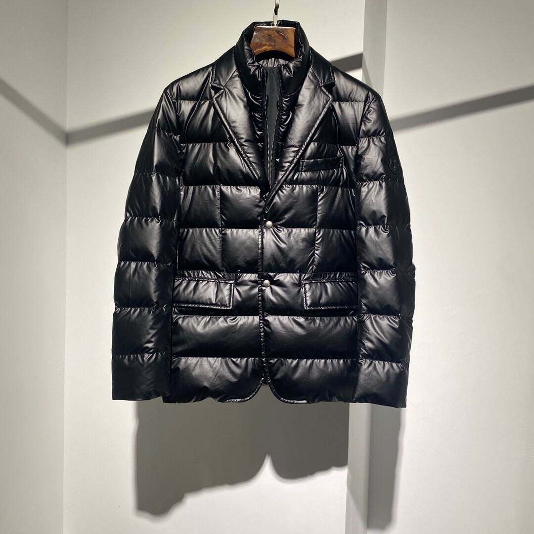 蒙口2022新款官网羽绒服男士西装商务加厚保暖新款蒙可专柜外套