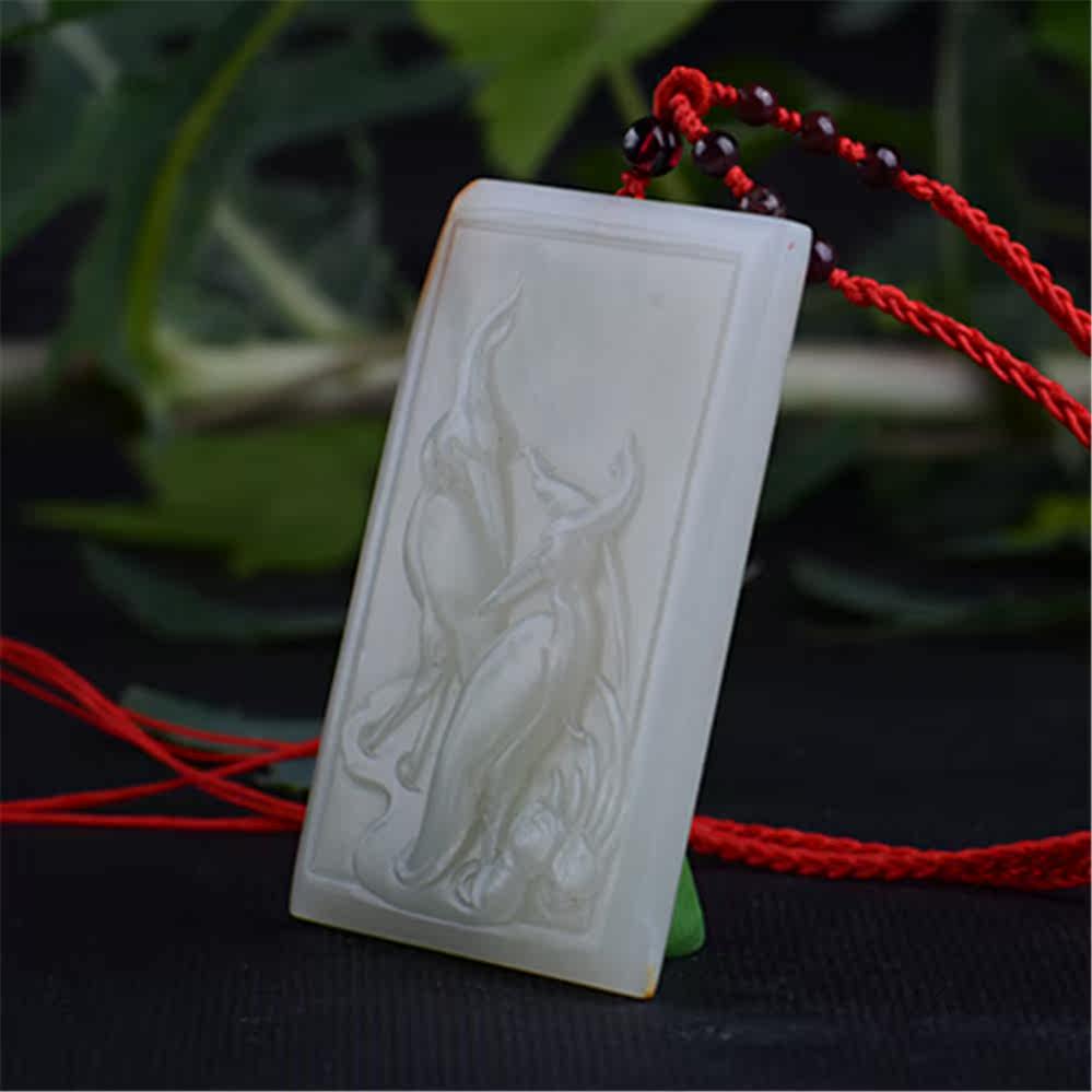 【天然皮色】省级大师王晓义作品 俄山流水料 青黄玉 囍 51.79克