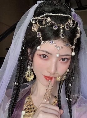 西域舞姬印度舞肚皮舞头饰异域风情项链鼻链古装写真拍照饰品配饰