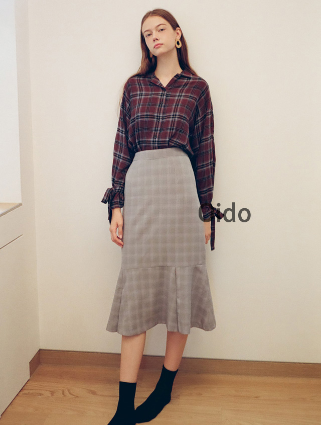 秒发oido韩国设计师品牌SALAD BOWLS学院风格纹半身裙鱼尾裙女|msdalam kategori Butik wanita / wanita, skirt - dari Buy2taobao.com untuk memberikan perkhidmatan ejen Taobao profesional membeli