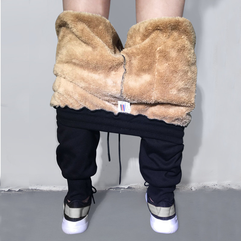 運動褲男士加絨加厚青