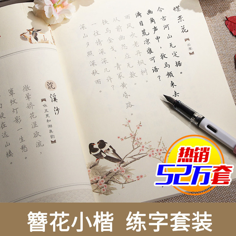 簪花小楷卫夫人清秀钢笔练字本大学生成人行楷清新硬笔书法古风楷书