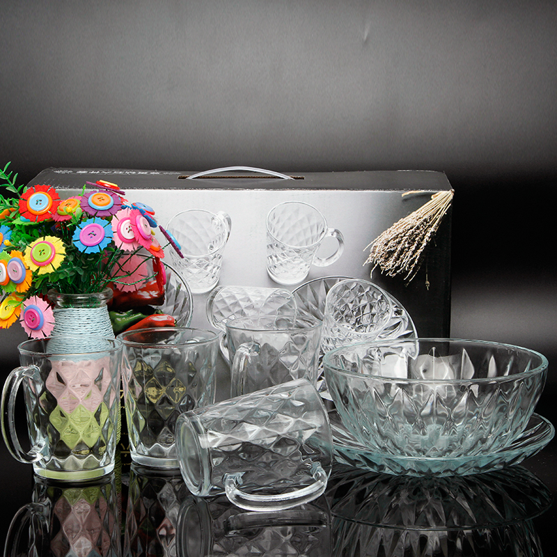 钻石玻璃碗套装会销碗盘钻石杯套装礼品碗套装碗礼盒装节日促销品|msdalam kategori pinggan mangkuk, Cup/cawan/cerek, Glass - dari Buy2taobao.com untuk memberikan perkhidmatan ejen Taobao profesional membeli