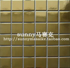 电镀陶瓷马赛克48平面金色银色玄关背景墙瓷砖吧台飘窗欧式正品