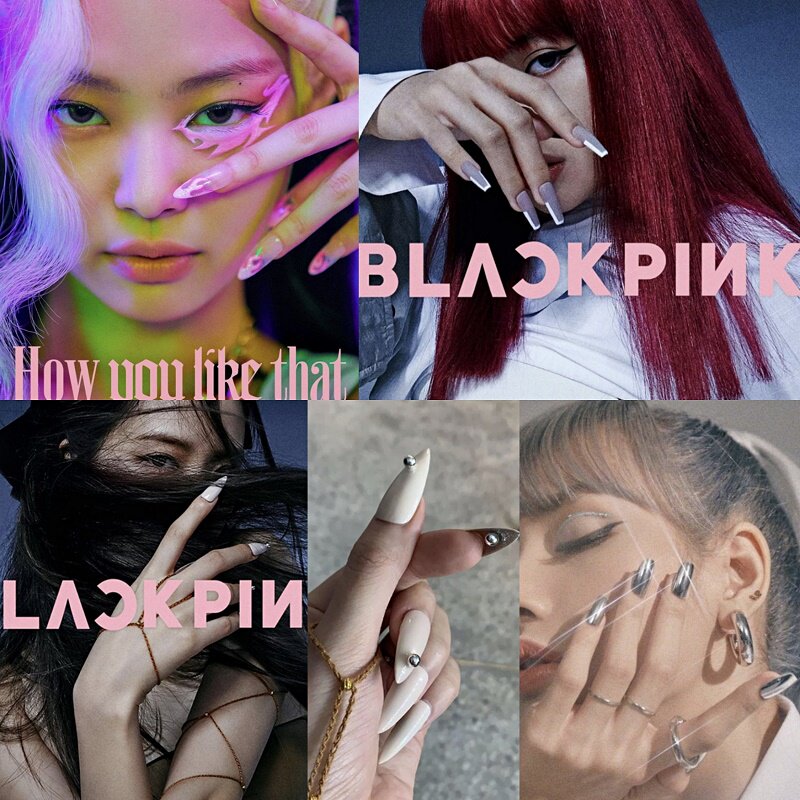 blackpinklisa同款欧美金属银色长款女团成品假指甲贴穿戴美甲片