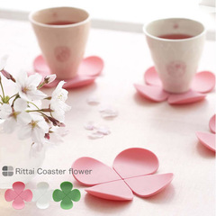 创意立体花朵防烫硅胶杯垫四叶草防滑垫隔热垫咖啡垫碗垫