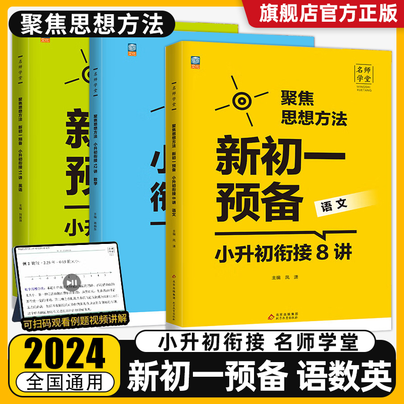 2024新版名师学堂预备新初一语文数学英语全套六年级下册小升初衔接教材暑假毕业总复习课本视频讲解扫码听例题知识清单专项训练