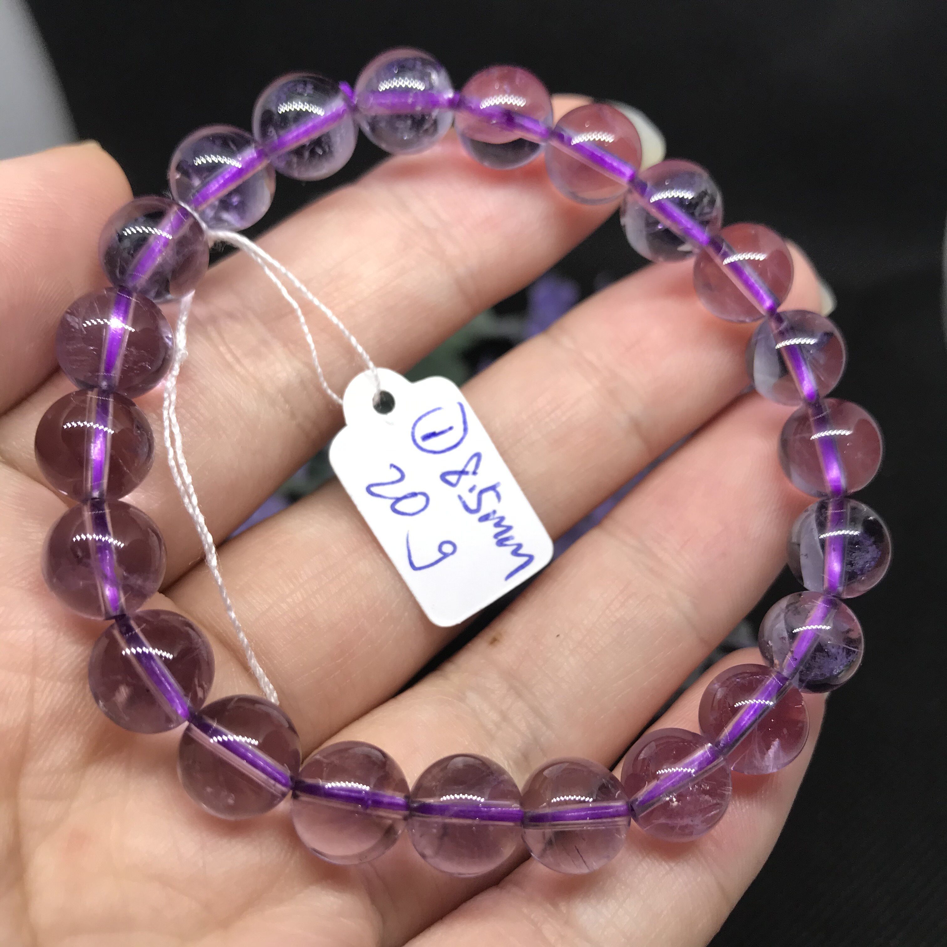 天然巴西紫水晶浅紫色水晶手链    一物一图