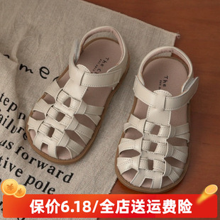 韩版编织宝宝凉鞋女宝夏季2024新款儿童沙滩鞋洋气软底防滑公主鞋