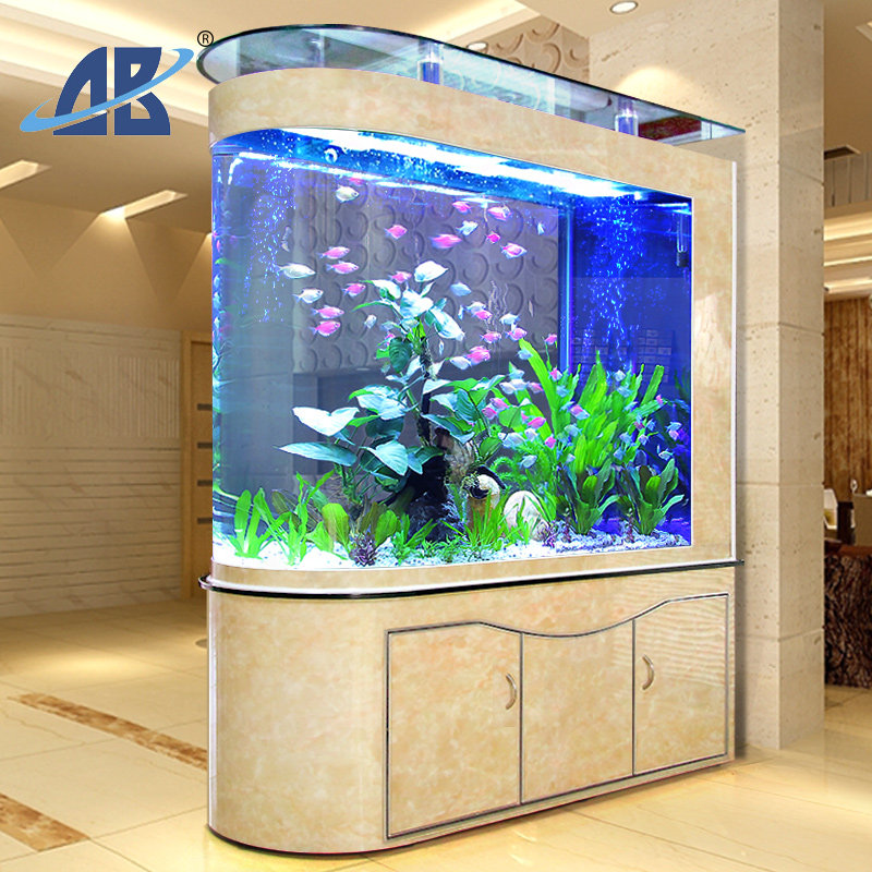 欧宝子弹头鱼缸水族箱客厅生态玻璃1.2米大中型底过滤屏风金鱼缸