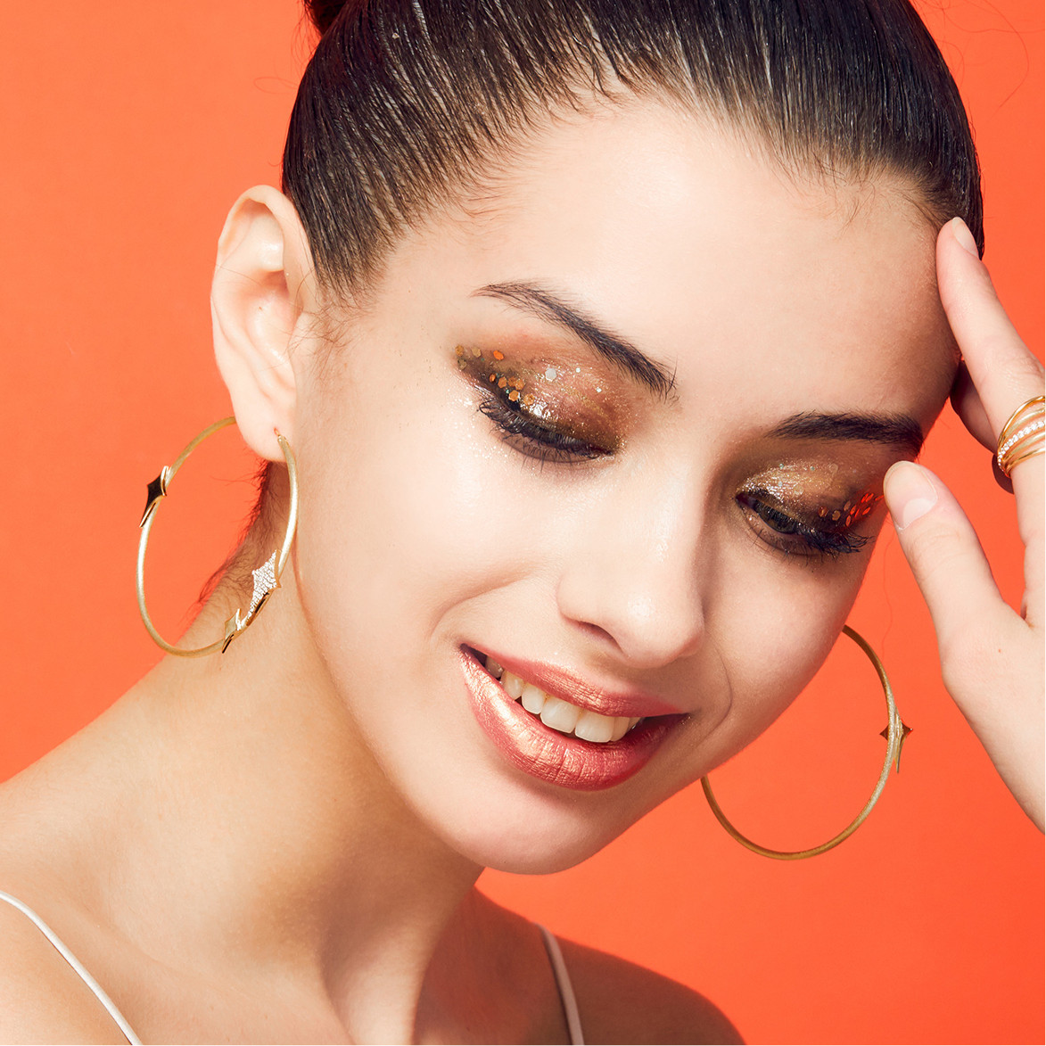 screw肆物 张钧甯明星同款亮晶晶耳环女纯银大圆圈夸张欧美个性潮