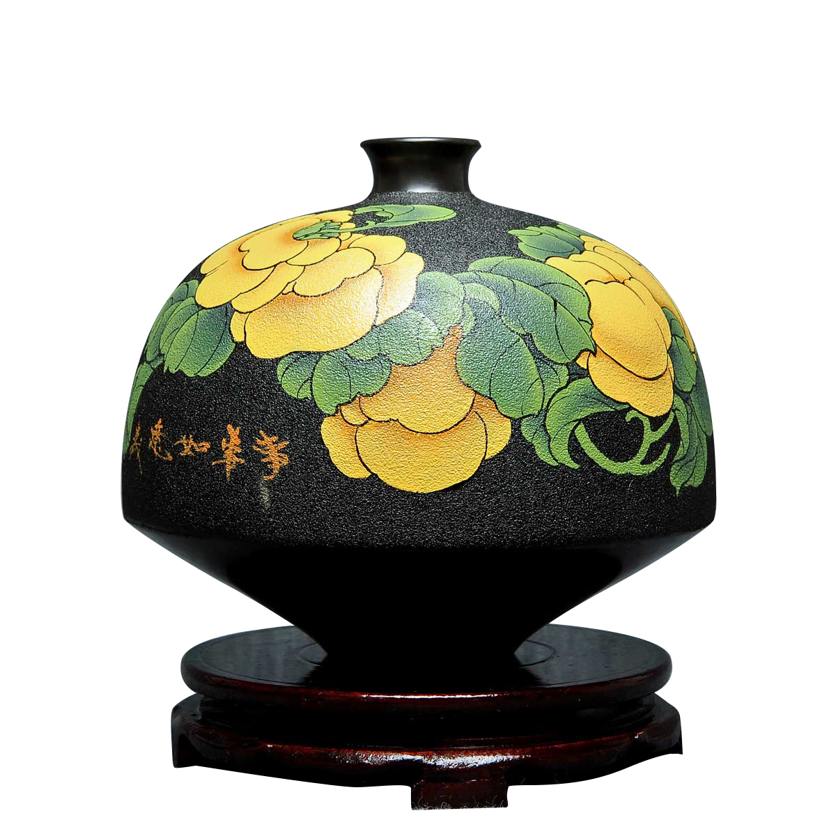 [再减100]中国黑陶工艺美术大师 刘德功 手工彩绘《事事如意》