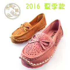 步源轩老北京布鞋2016夏季蝴蝶结平跟休闲网眼鞋女凉鞋8602-62