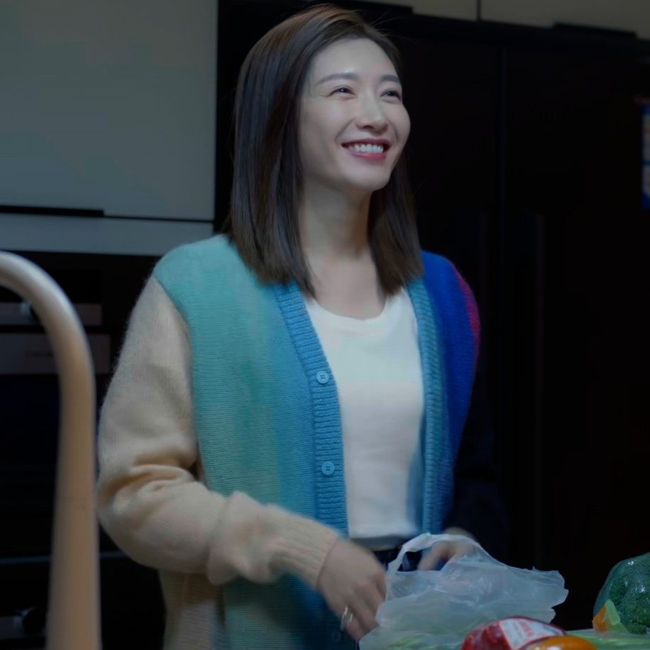 原版欢乐颂4江疏影叶蓁蓁同款毛针织衫外套拼色长袖上衣女衣服潮