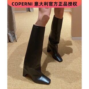 【Coperni 意大利】现货 LOCAT官方正品 纯素皮质弹性过膝长筒靴