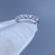 18K白金排戒钻戒女人造钻石合成培育钻石戒指10分7颗钻戒叠戴定制