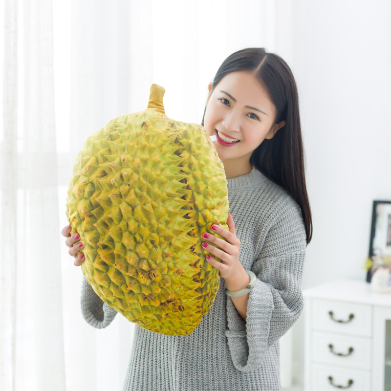 创意仿真水果榴莲芒果公仔抱枕布娃娃毛绒玩具靠垫生日礼物小女孩