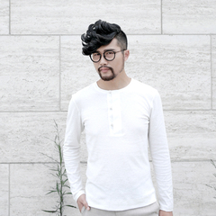 IFASHION男士圆领长袖T恤纯棉时尚青年秋季中国风原创设计师品牌