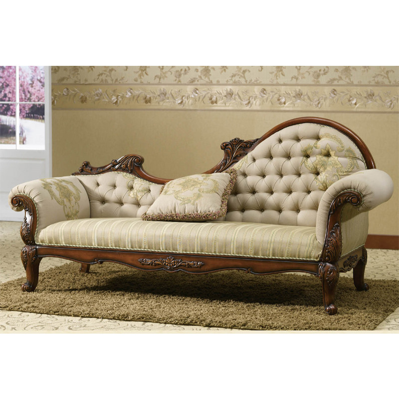 美式贵妃椅欧式实木古典太妃椅单人懒人躺椅布艺沙发椅卧室美人榻