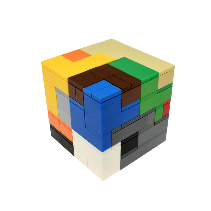 积梦堂3d puzzle立体魔方孔明锁小颗粒积木创意moc拼装玩具