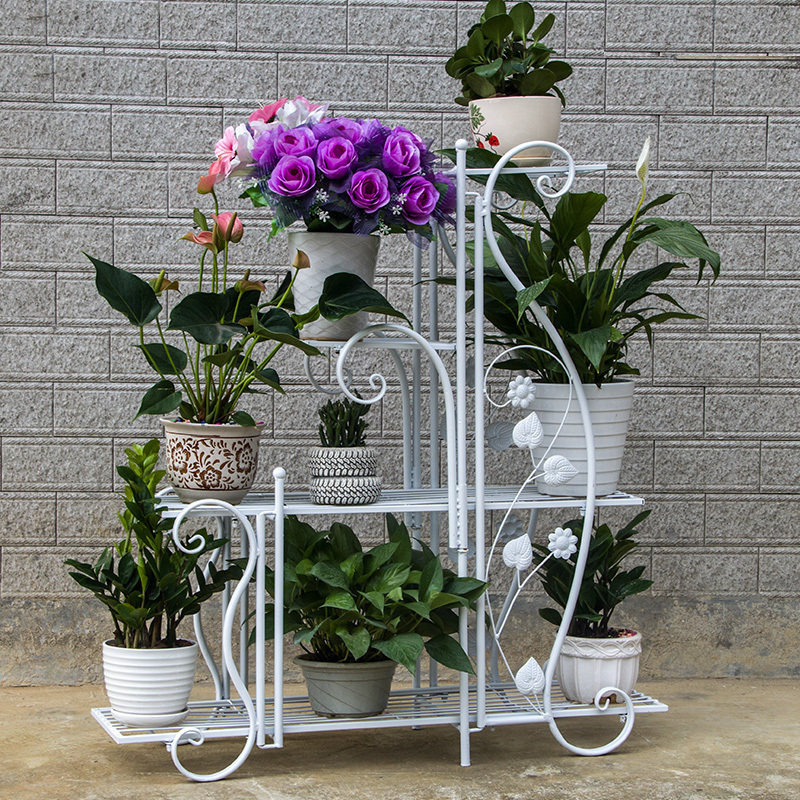 优惠券后79.9元,欧式铁艺多层花架客厅阳台花盆架室内外绿萝吊兰多功