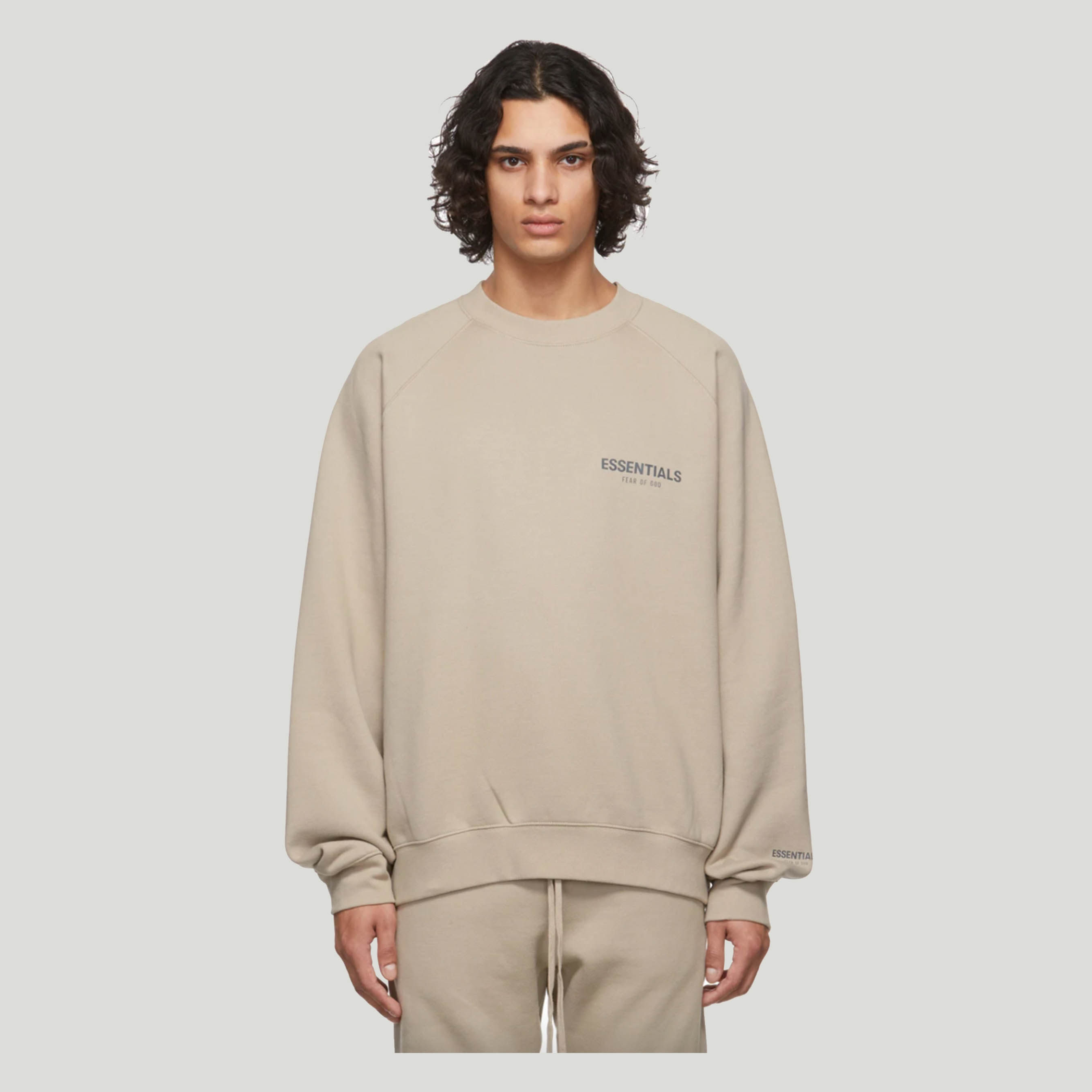 fogfearofgodessentials复线高街胸前logo字母印花圆领卫衣绒