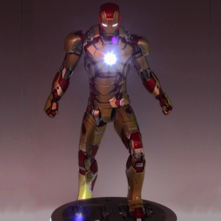 漫威复仇者联盟pa改关节可动hc发光钢铁侠模型摆件公仔手办玩具