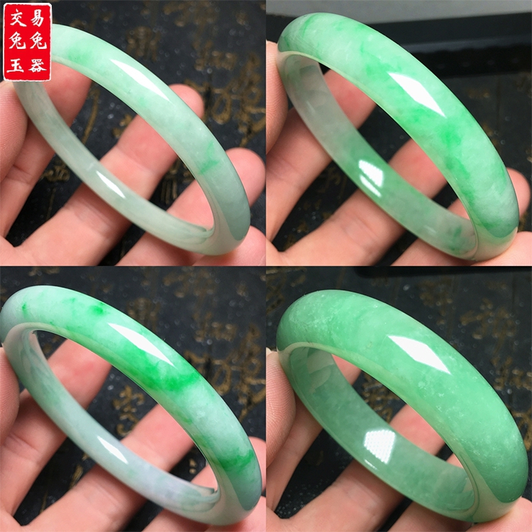 冰阳缅甸绿翡翠玉手镯满色翡翠玉镯绿飘花绿手饰
