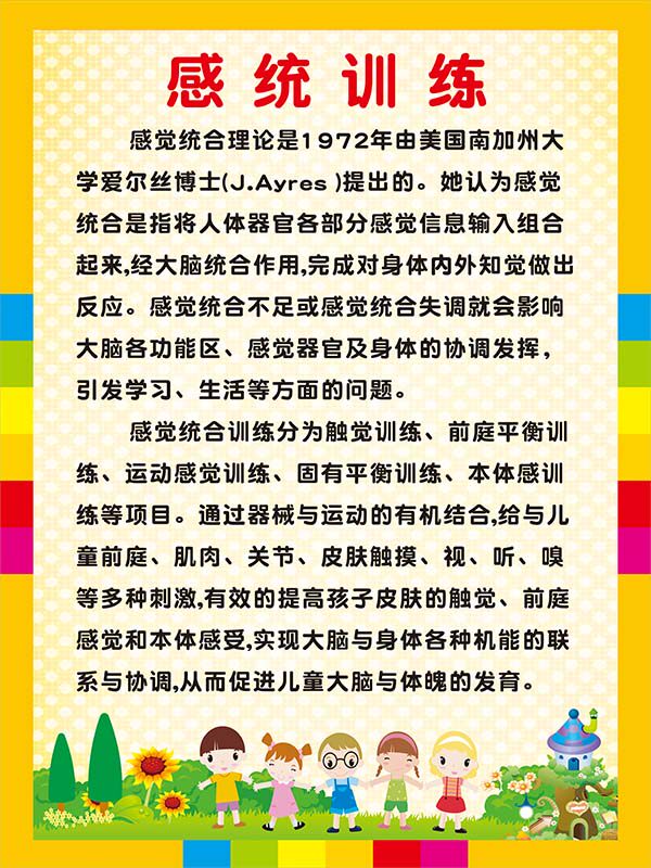m769感统训练感觉失调表现知识科普介绍墙贴写真